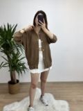 Kahve Keten Bomber Ceket