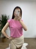 Pudra Kolu Vatkalı Basic Tshirt