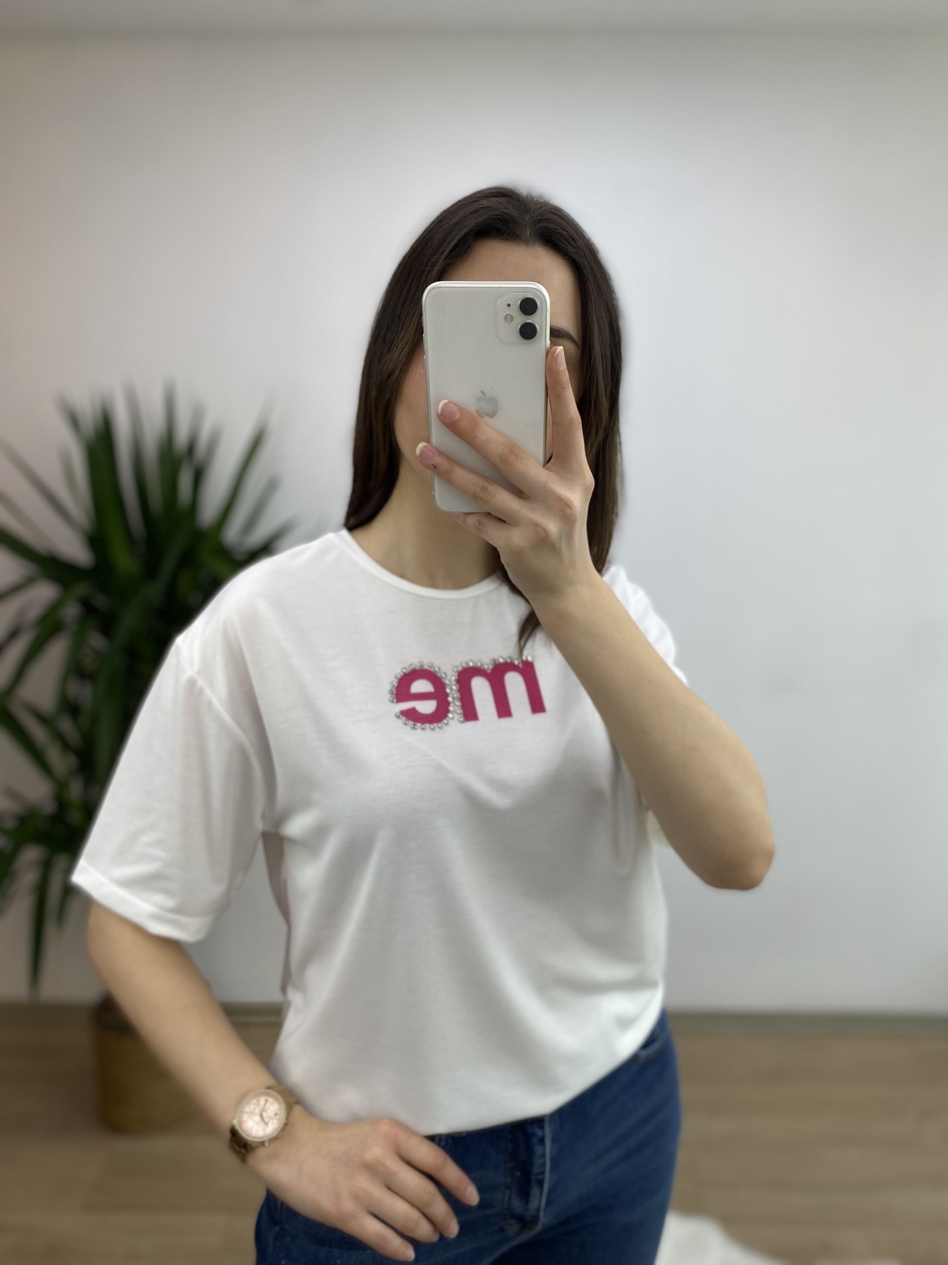 Fuşya “me” Baskılı Tshirt - Görsel 5
