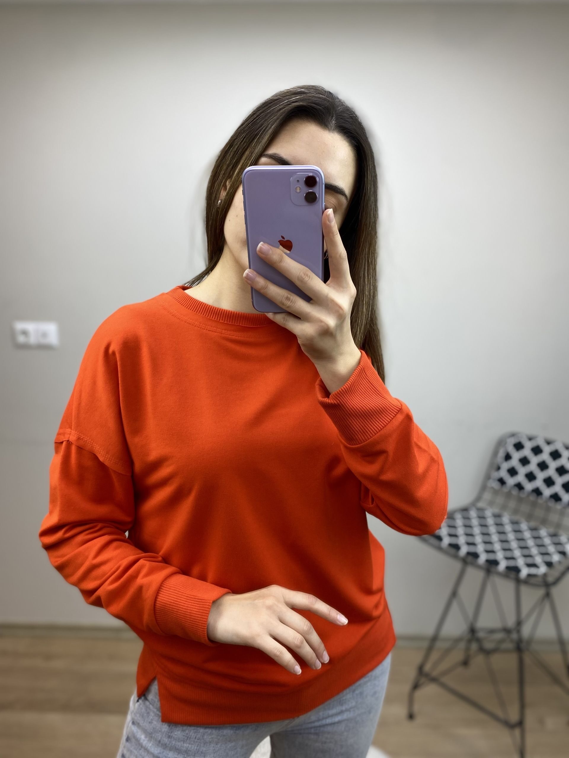 Nar Çiçeği Bisiklet Yaka Sweat