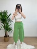 Yeşil Dikişli Gabardin Şalvar Pantolon