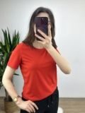 Nar Çiçeği Modal Kumaş Basic Tshirt