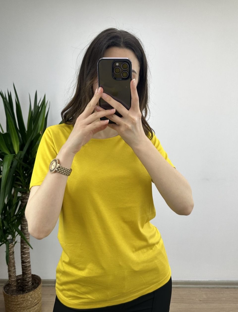 Hardal Modal Kumaş Basic Tshirt - Görsel 3