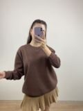 Kahve Şardonlu Oversize Sweat