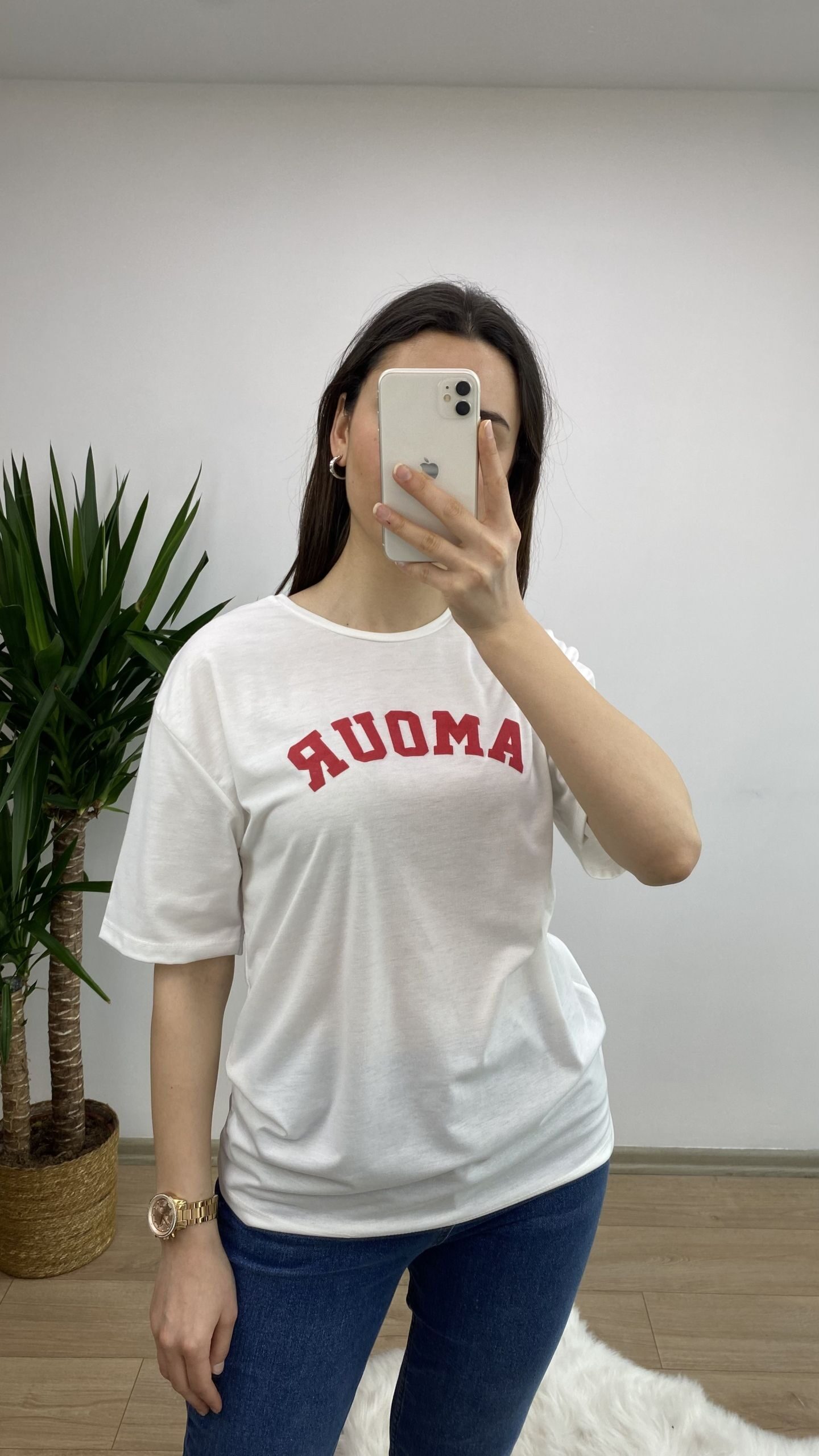 “AMOUR” Baskılı Tshirt - Görsel 2