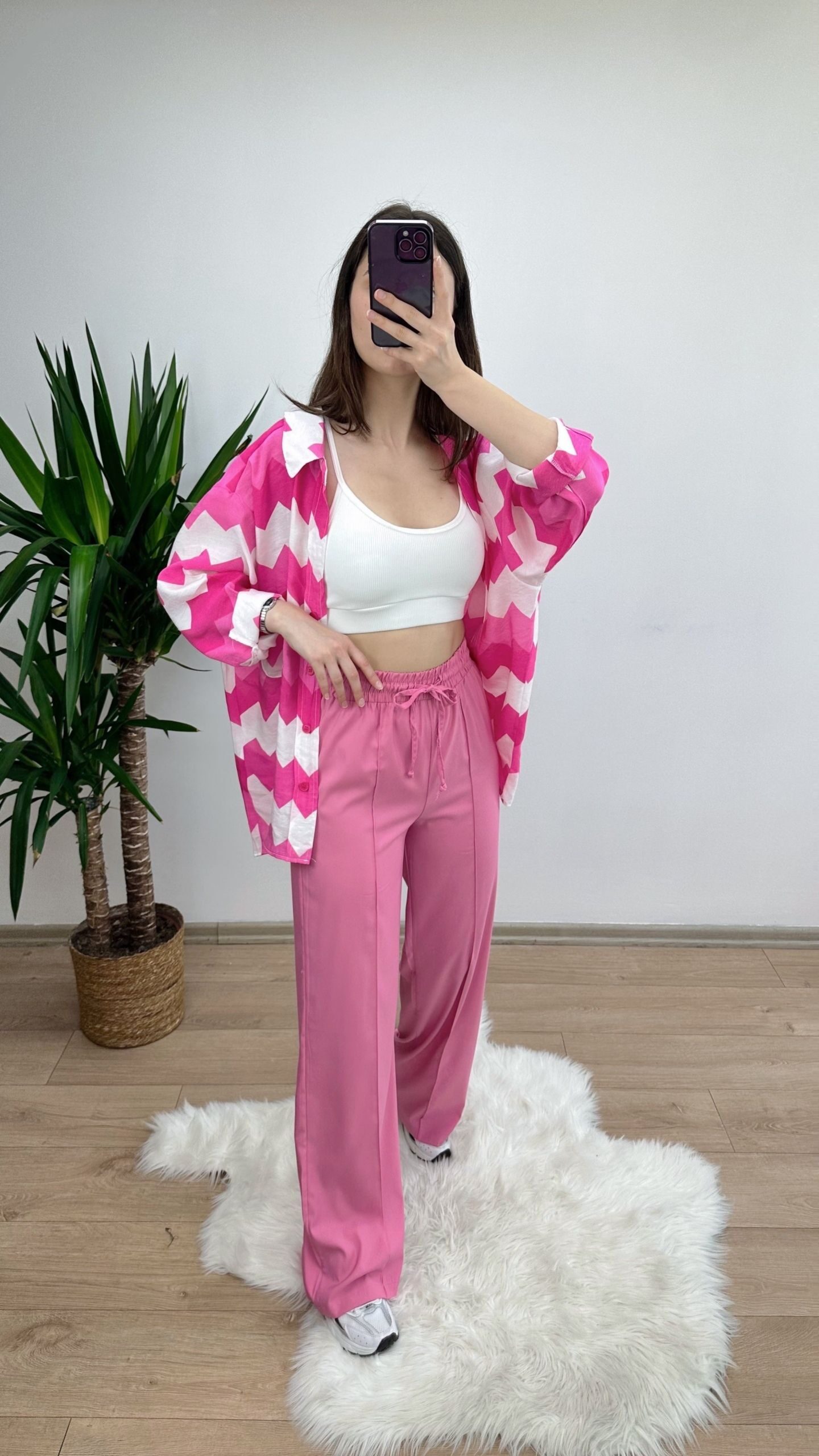 Pembe Dikiş Detay Palazzo - Görsel 4