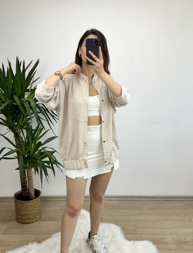 Taş Keten Bomber Ceket