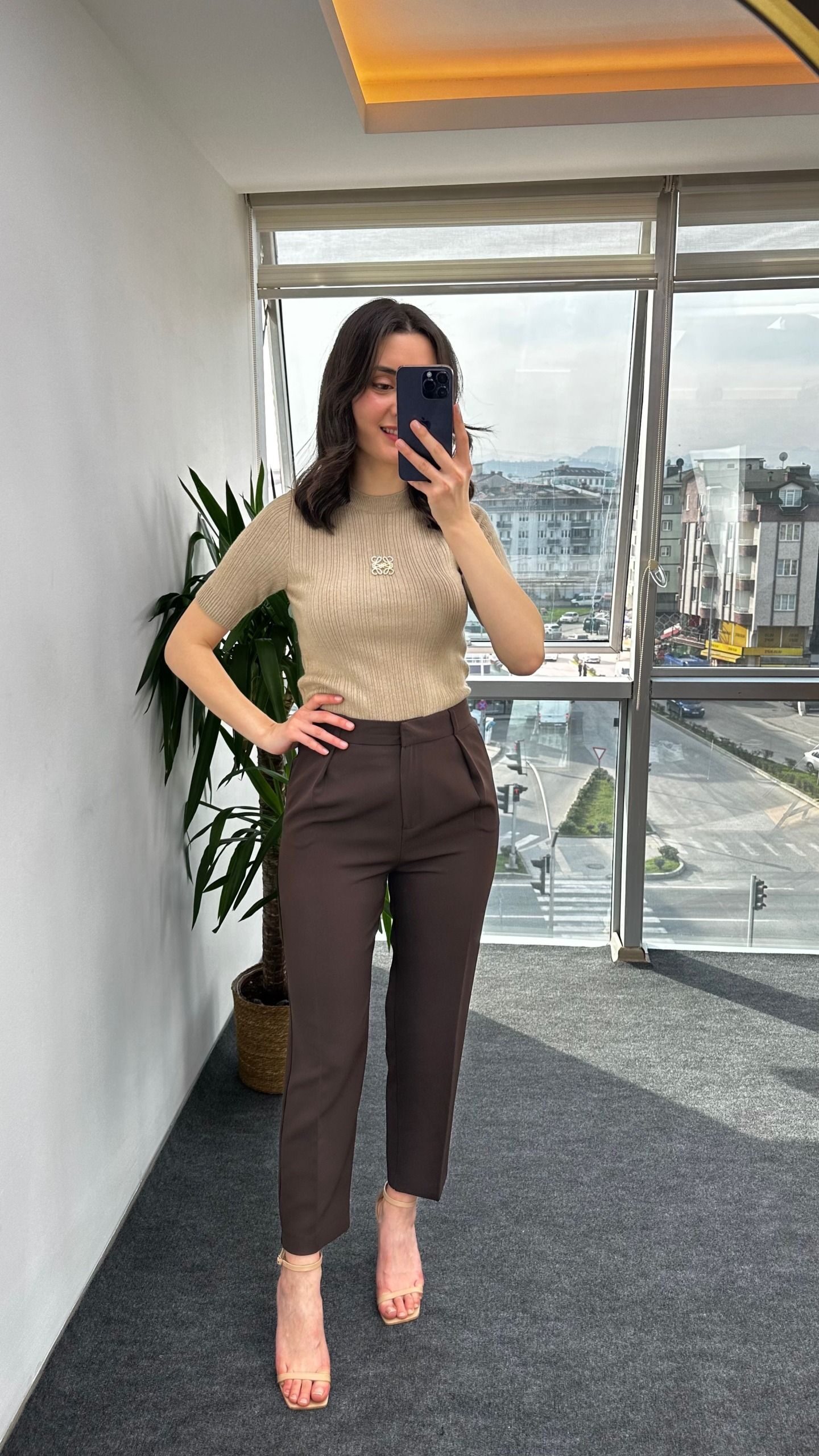 Acı Kahve Linda Kumaş Pantolon - Görsel 5