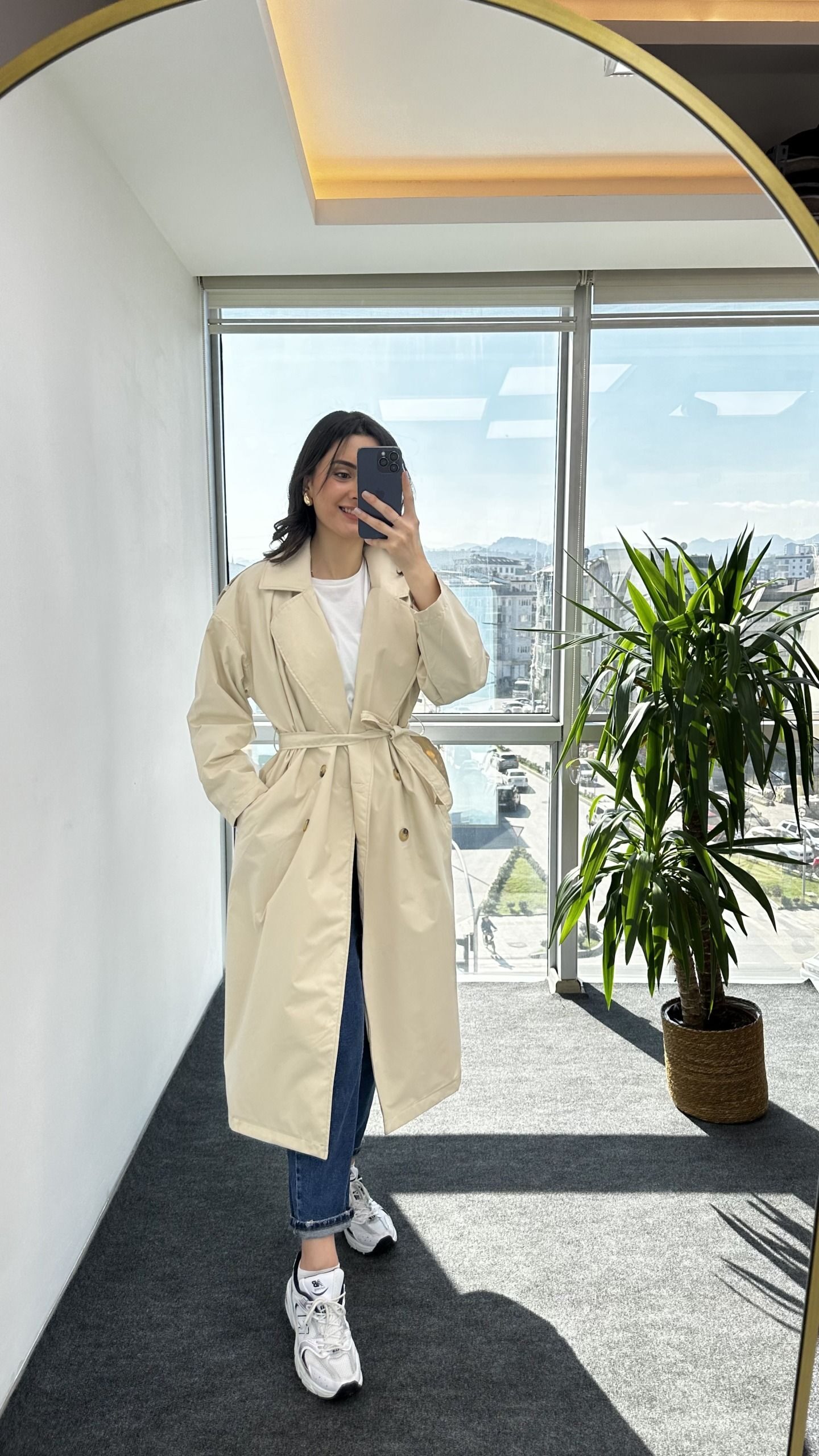 Camel Premium Rahat Trençkot - Görsel 3