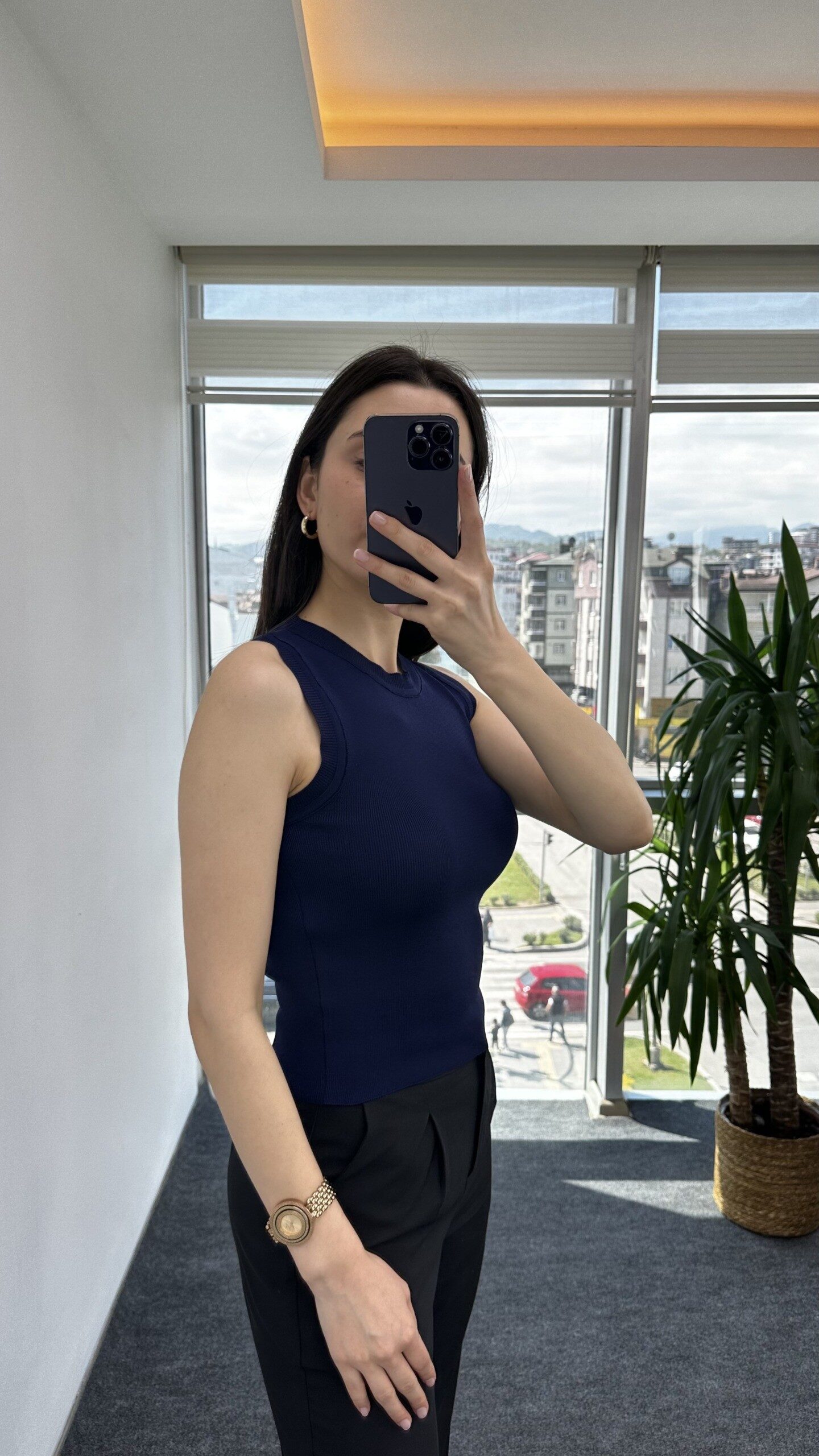 Lacivert Halter Yaka Atlet - Görsel 2